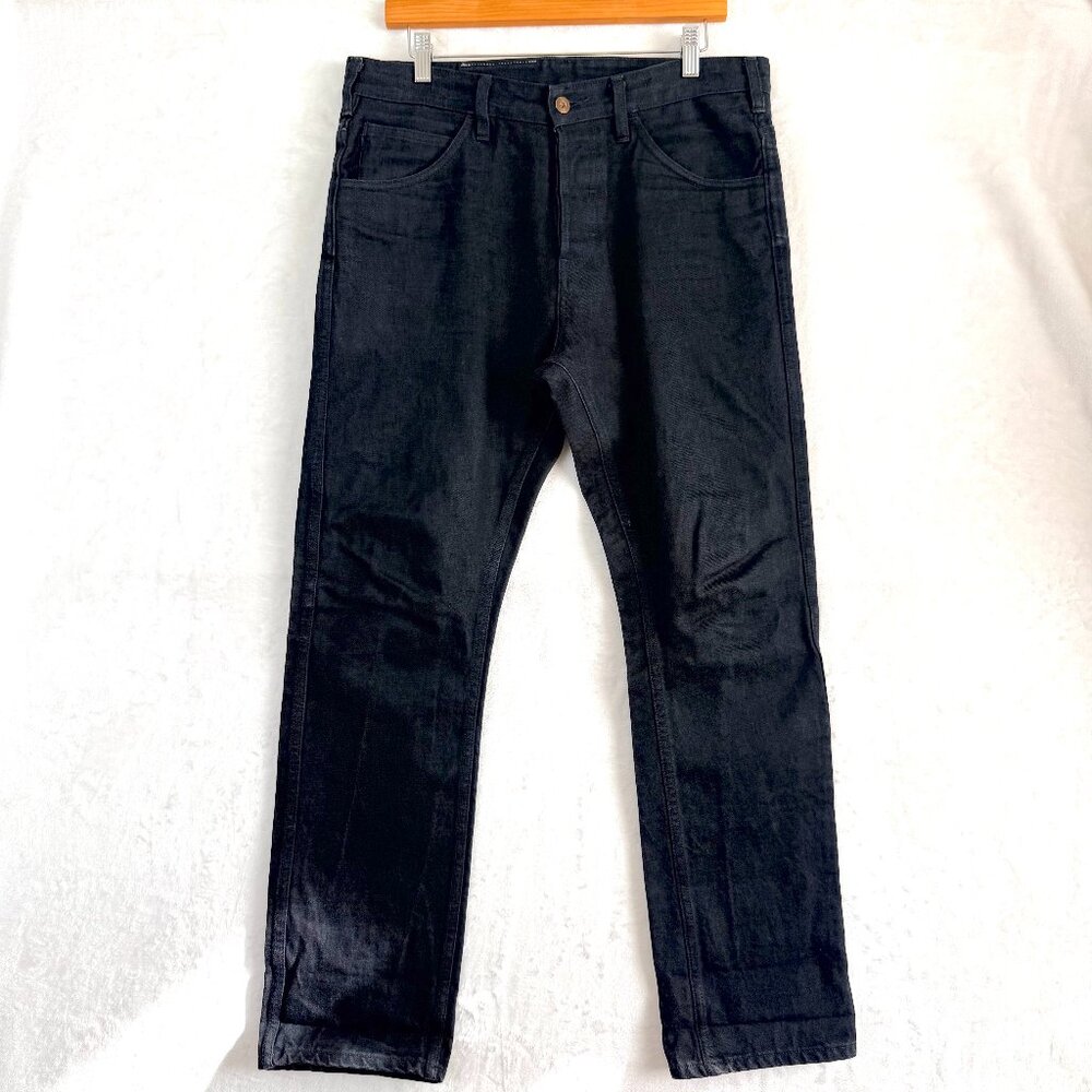 SHIP JOHN USA Shaver 02 Button Fly Twill Cotton Straight Tapered Jeans Mens 33
